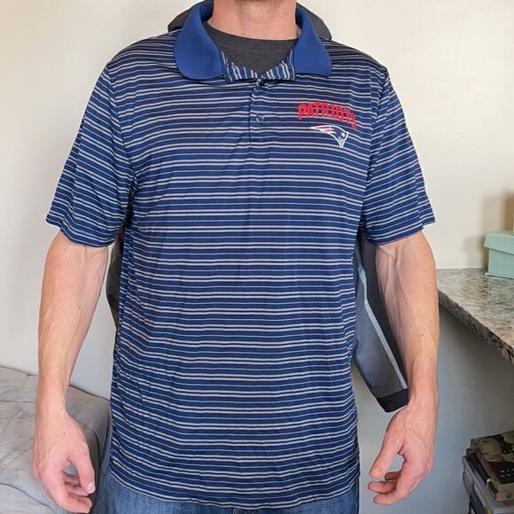 NFL Men’s Patriots Authentic Team Apparel Blue & White Polo w/Logo (XL) - Picture 10 of 14